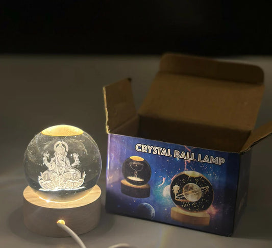 3D Crystal Ganesha LED Night Lamp