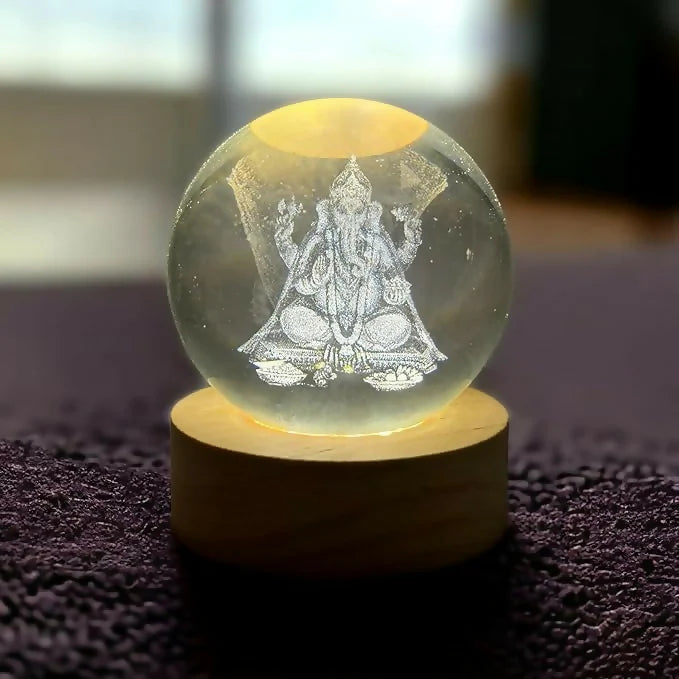 3D Crystal Ganesha LED Night Lamp