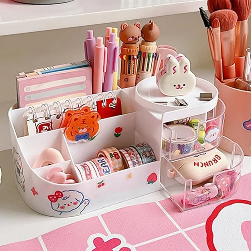 Multi-Functional Plastic Vanity Storage Box