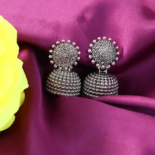 Silver Oxidized Earrings With Different Pattern (3Pc)