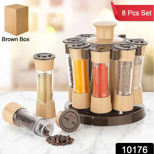 Premium Quality Spice Rack for Kitchen and Dining Table, 8 Spice jars
