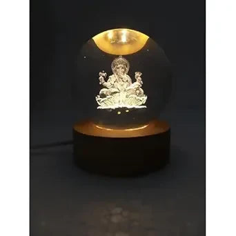 3D Crystal Ganesha LED Night Lamp