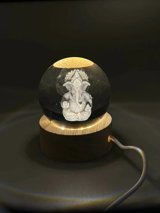 3D Crystal Ganesha LED Night Lamp