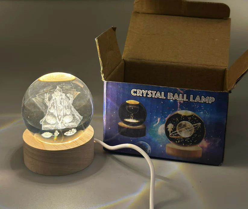 3D Crystal Ganesha LED Night Lamp